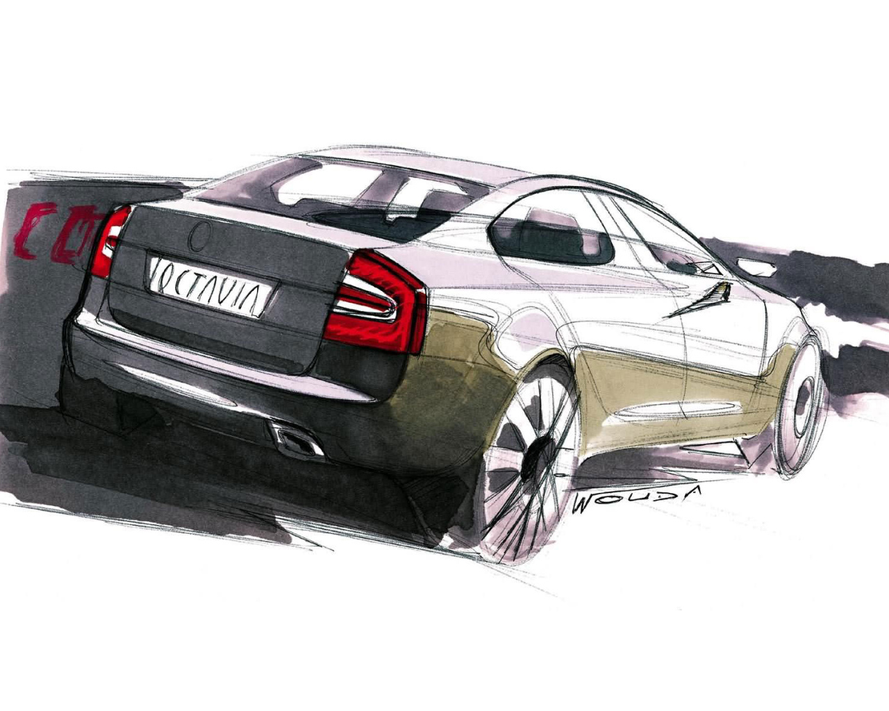 Рисунок автомобиля Skoda Octavia