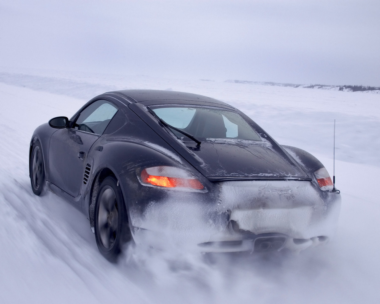 Porsche Cayman поездка по снегу