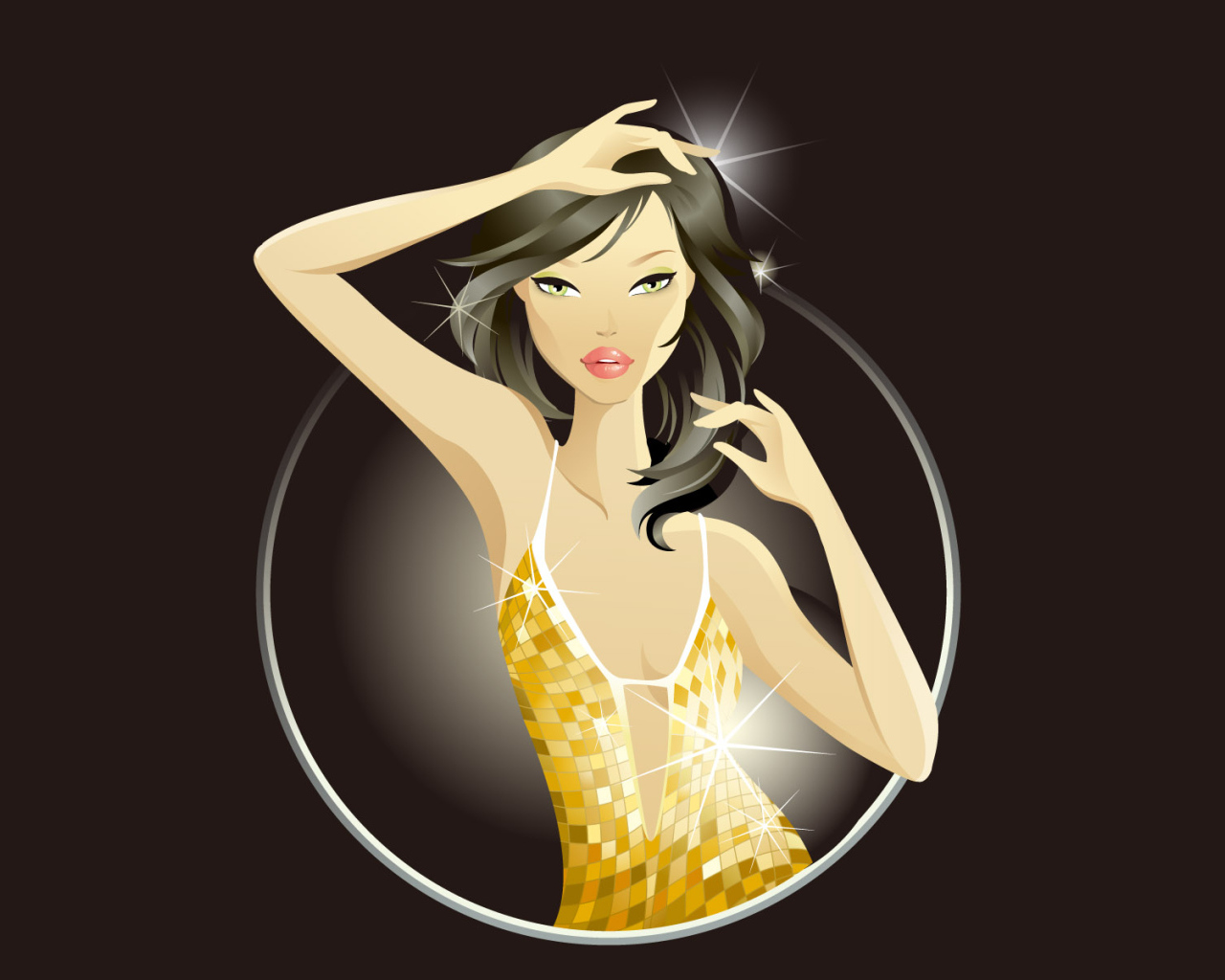 Девушка в блестящем платье