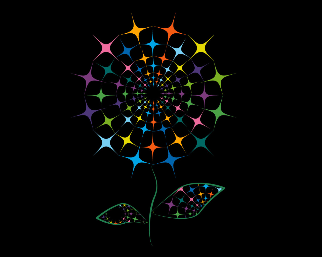 Черный векторный цветок