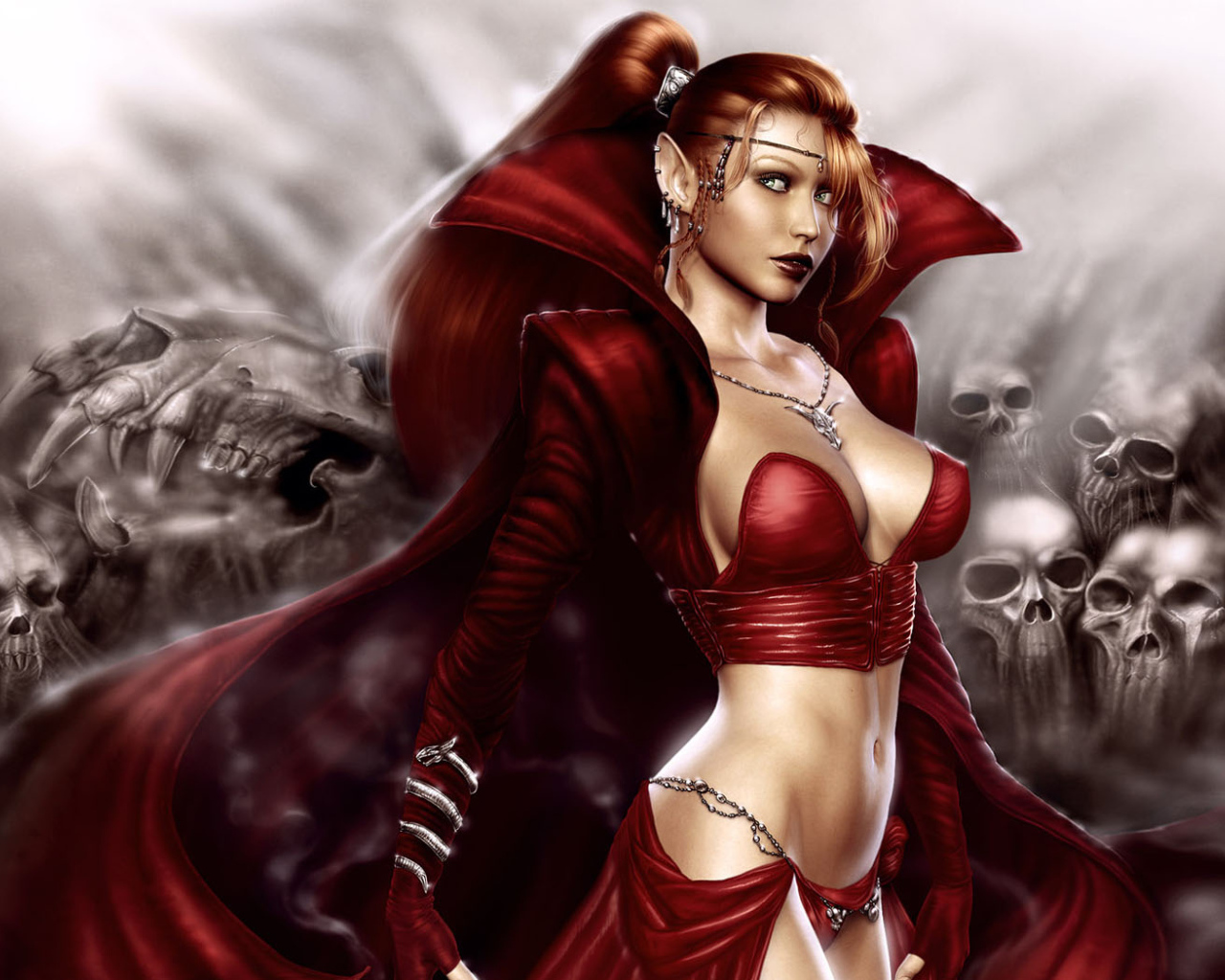 Кровавая принцесса в красном платье