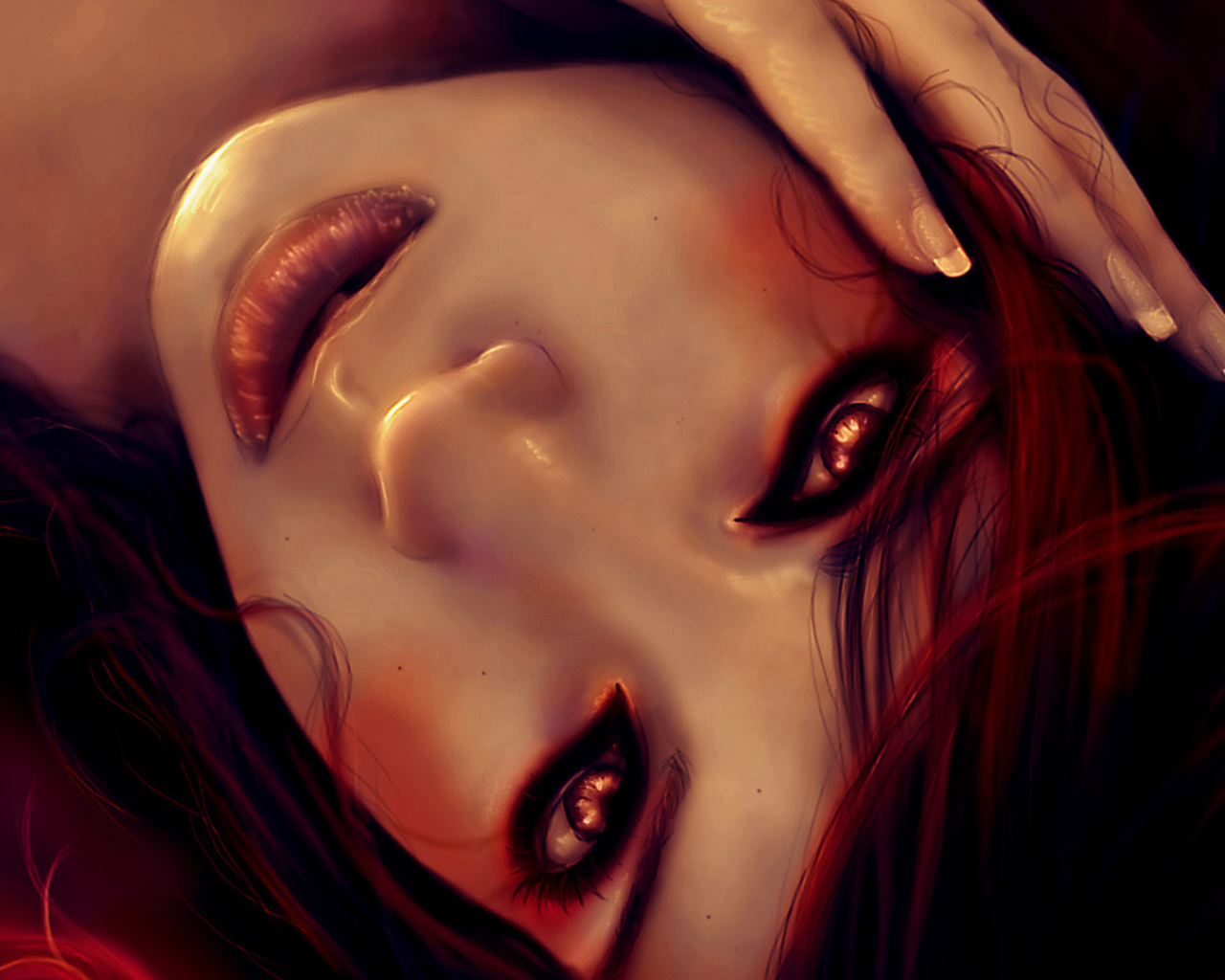 Девушка с красными волосами