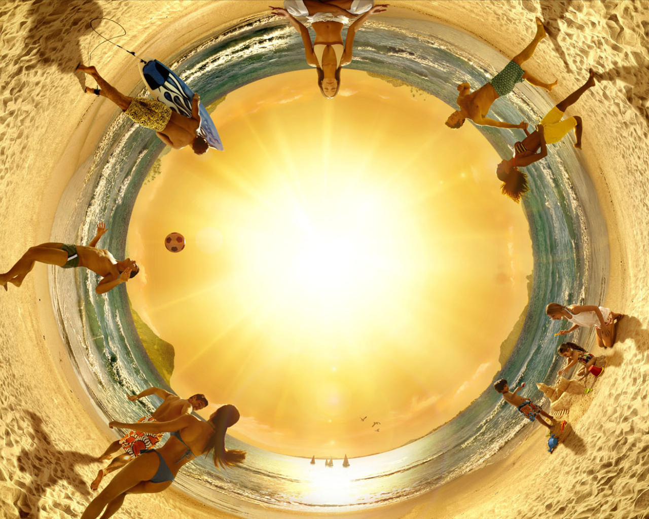 Летний пляж