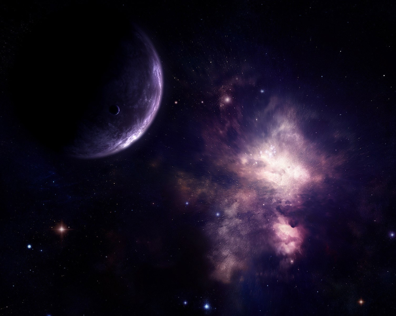 Планета на фоне бесконечного космоса