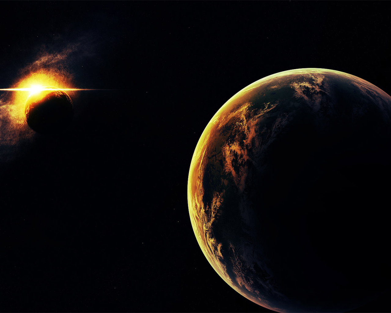 Солнечное затмение / Вид из космоса