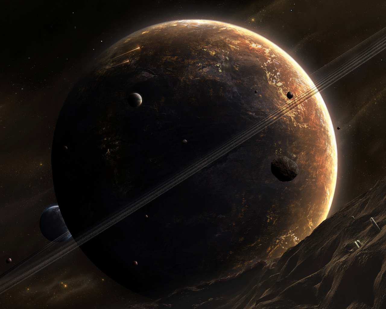 Космический гигант и его спутники