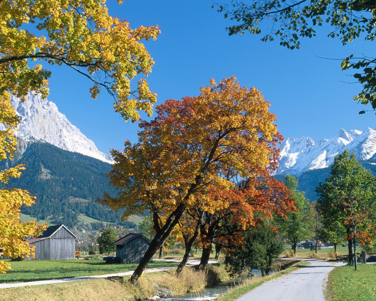 Ehrwald Осенью, Альпы