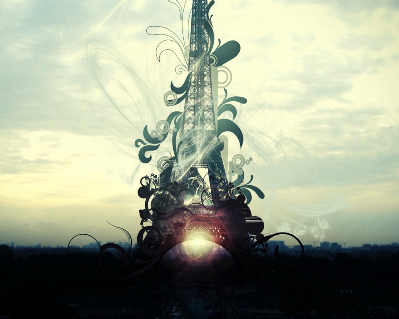 Парижская Башня в сумраке