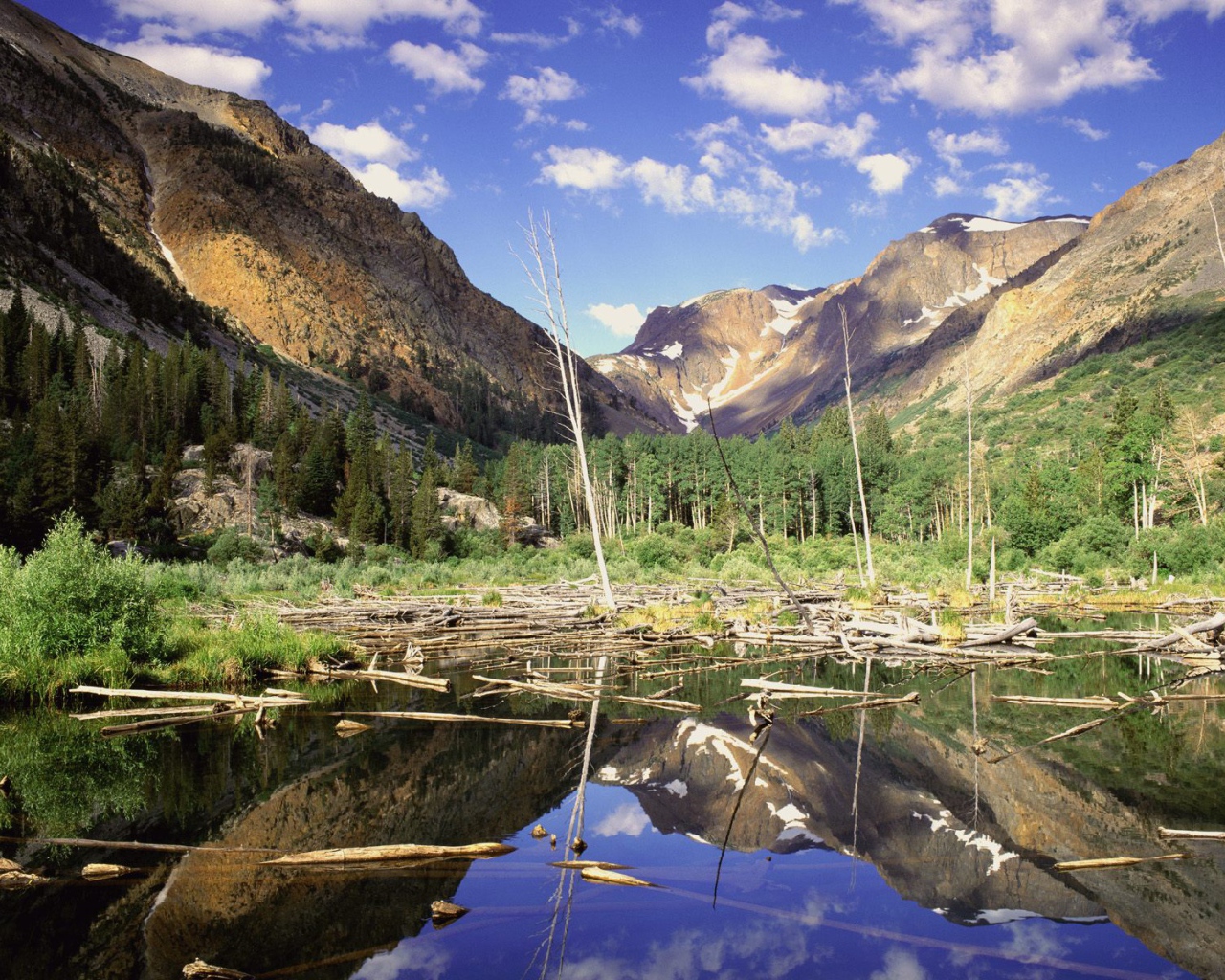 Водоем Бобра / Каньон Lundy / Сьерра-Невада / Калифорния / США