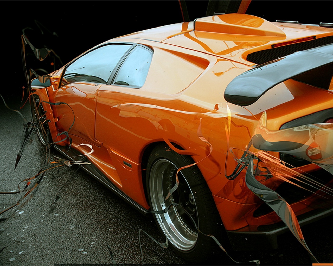 Оранжевый спортивный автомобиль