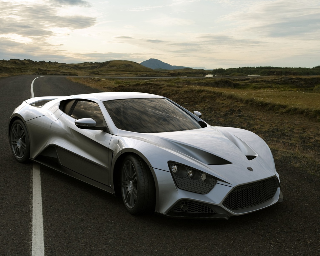 Серый спортивный авто