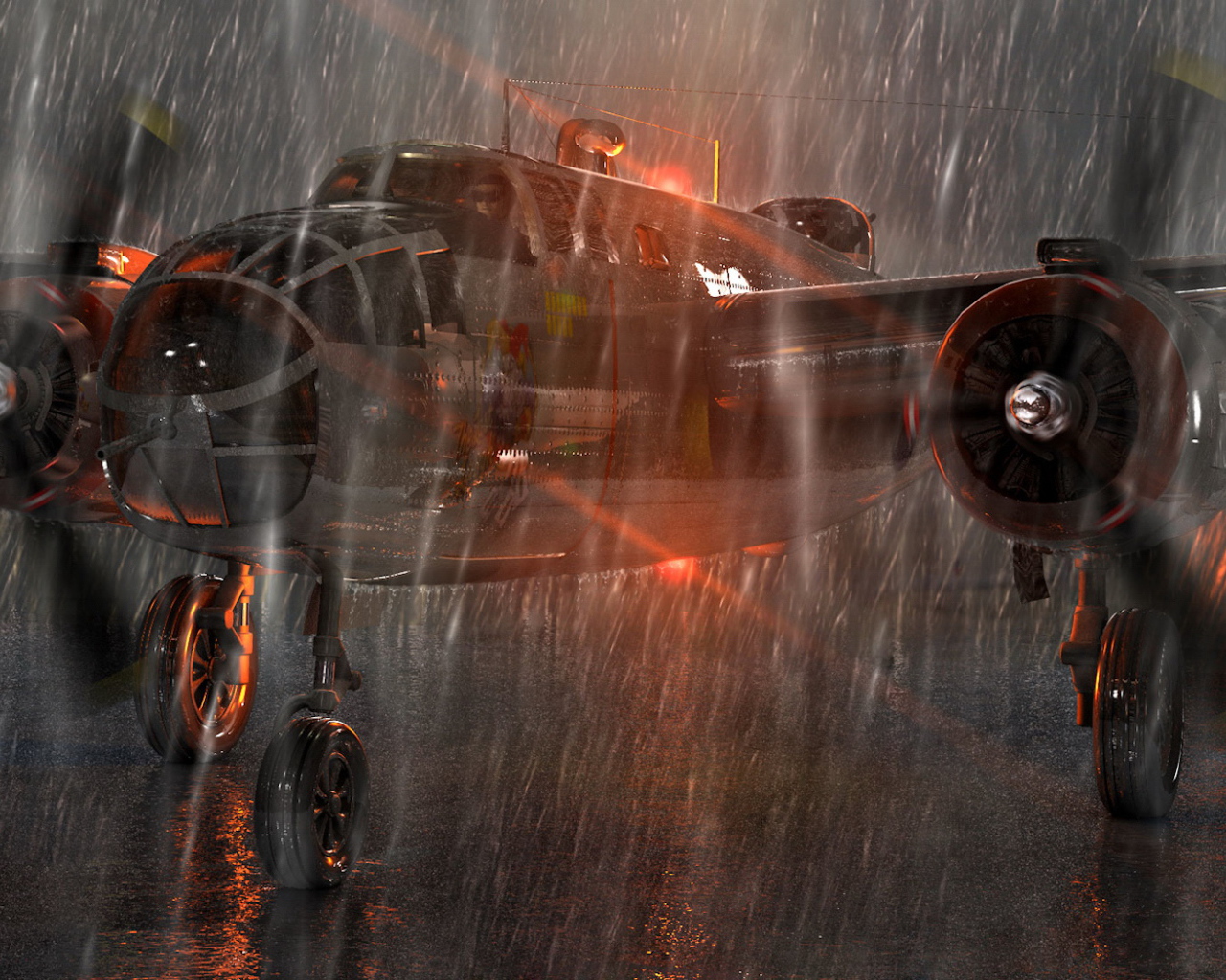 Самолет под дождем