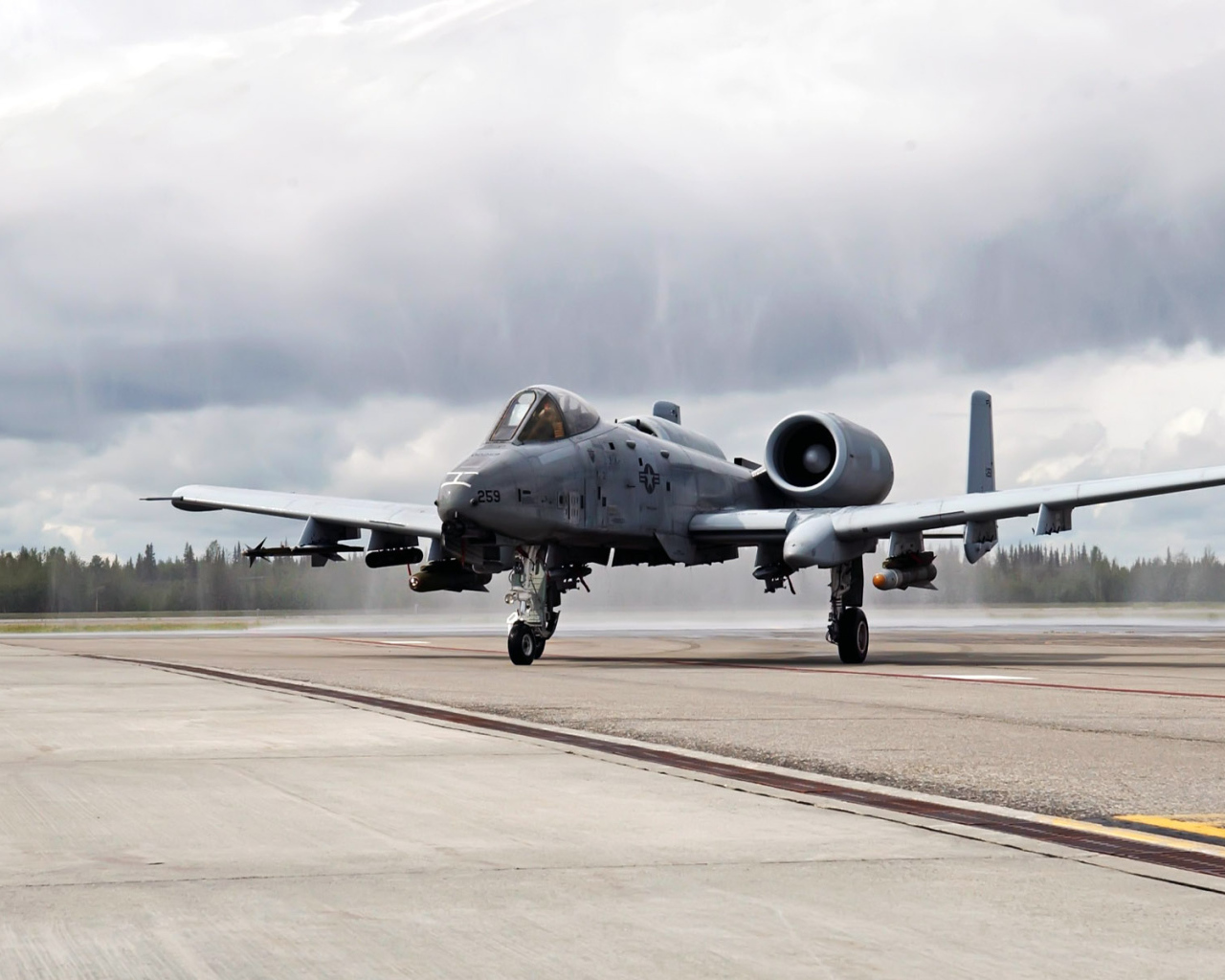 Военная авиация / истребитель на посадочной полосе