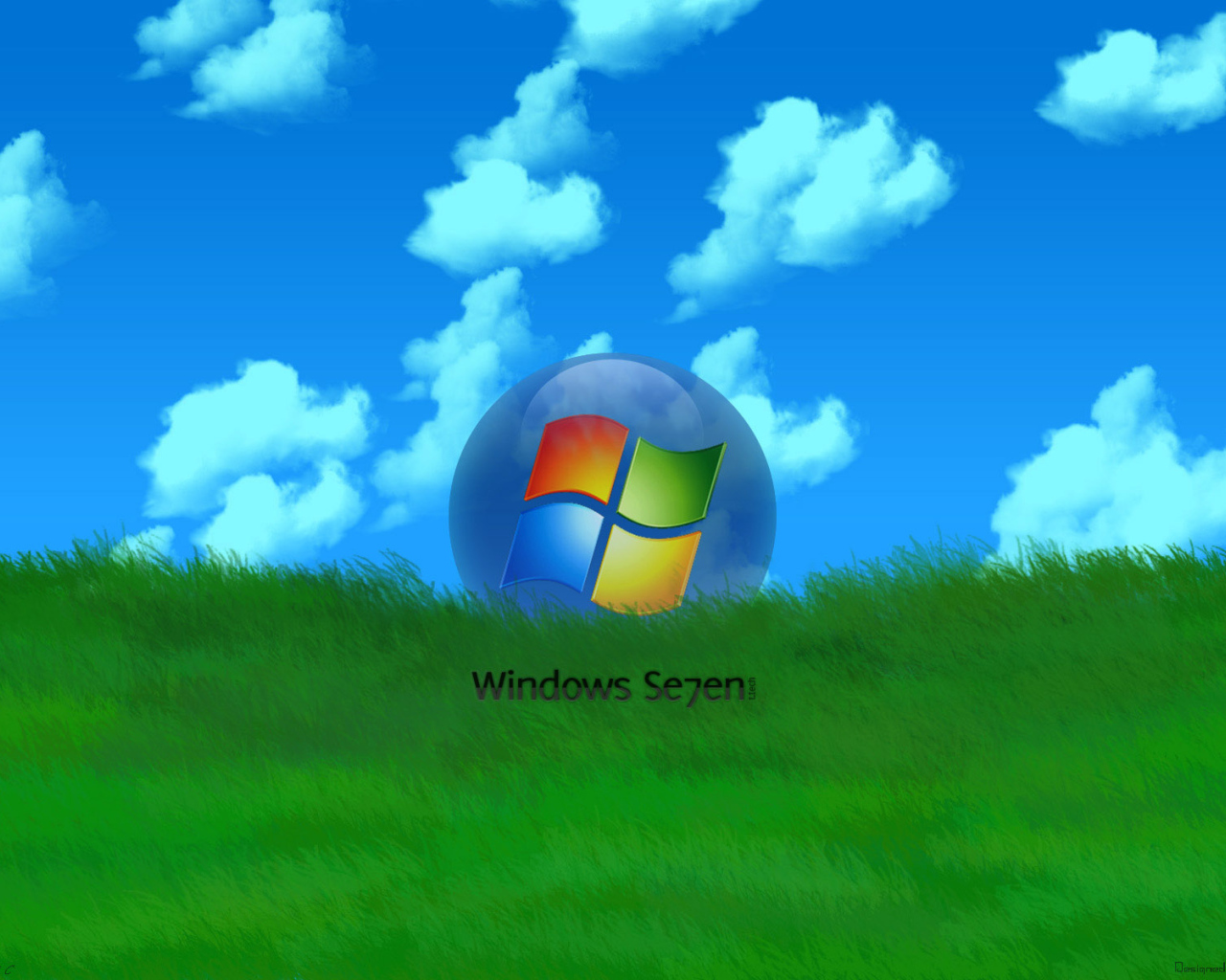 Microsoft Windows 7 grass
