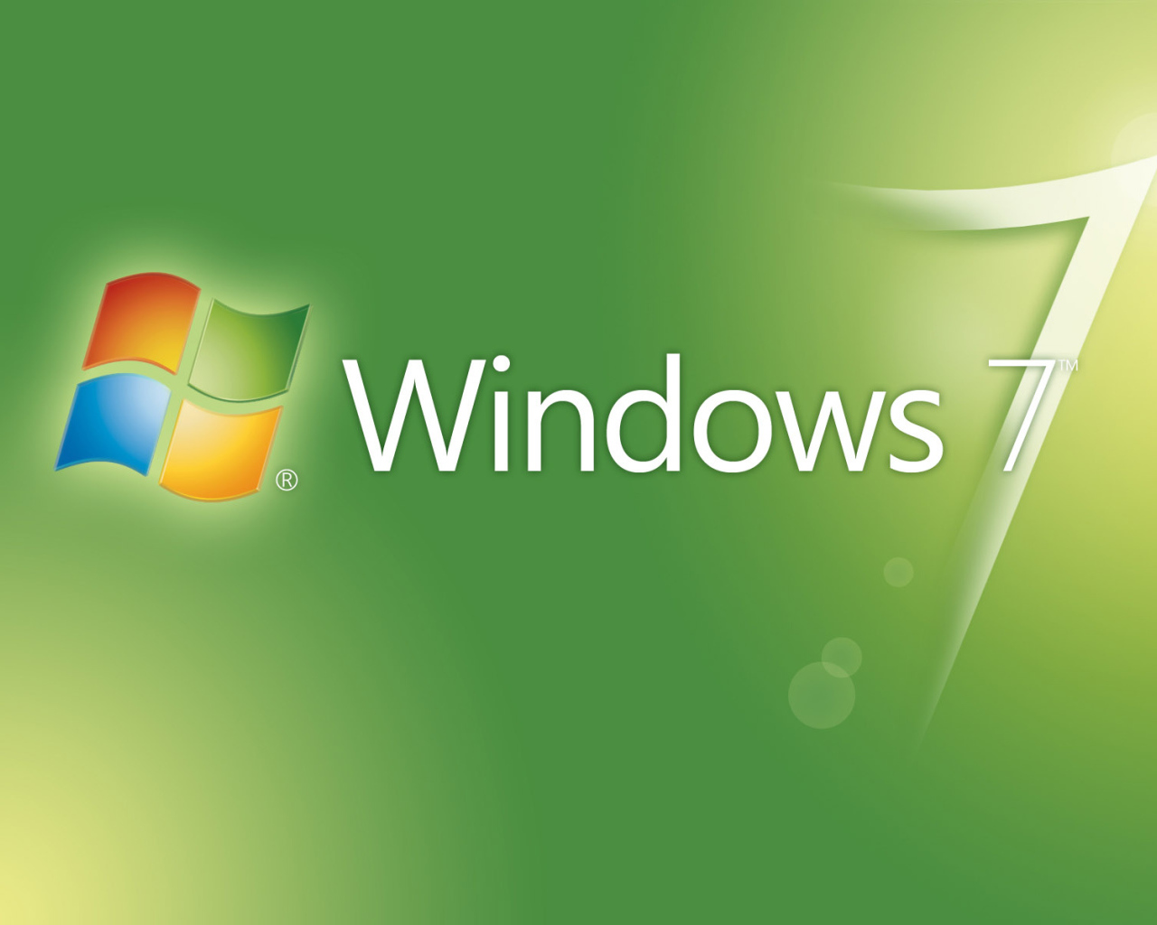 Windovs Seven зеленая тема