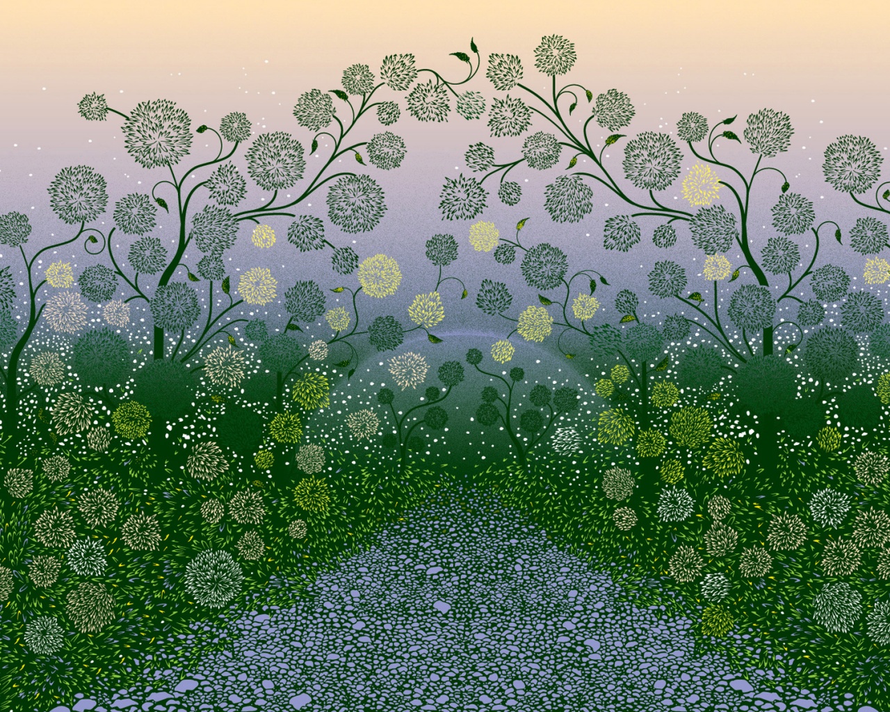 В зеленом саду