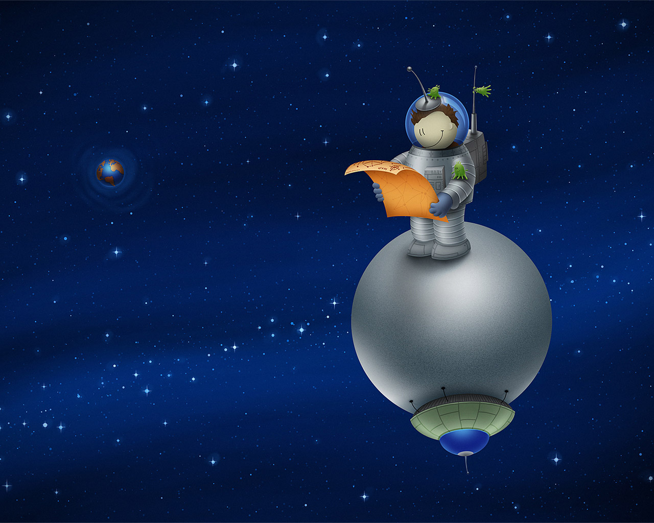 Человек на спутнике