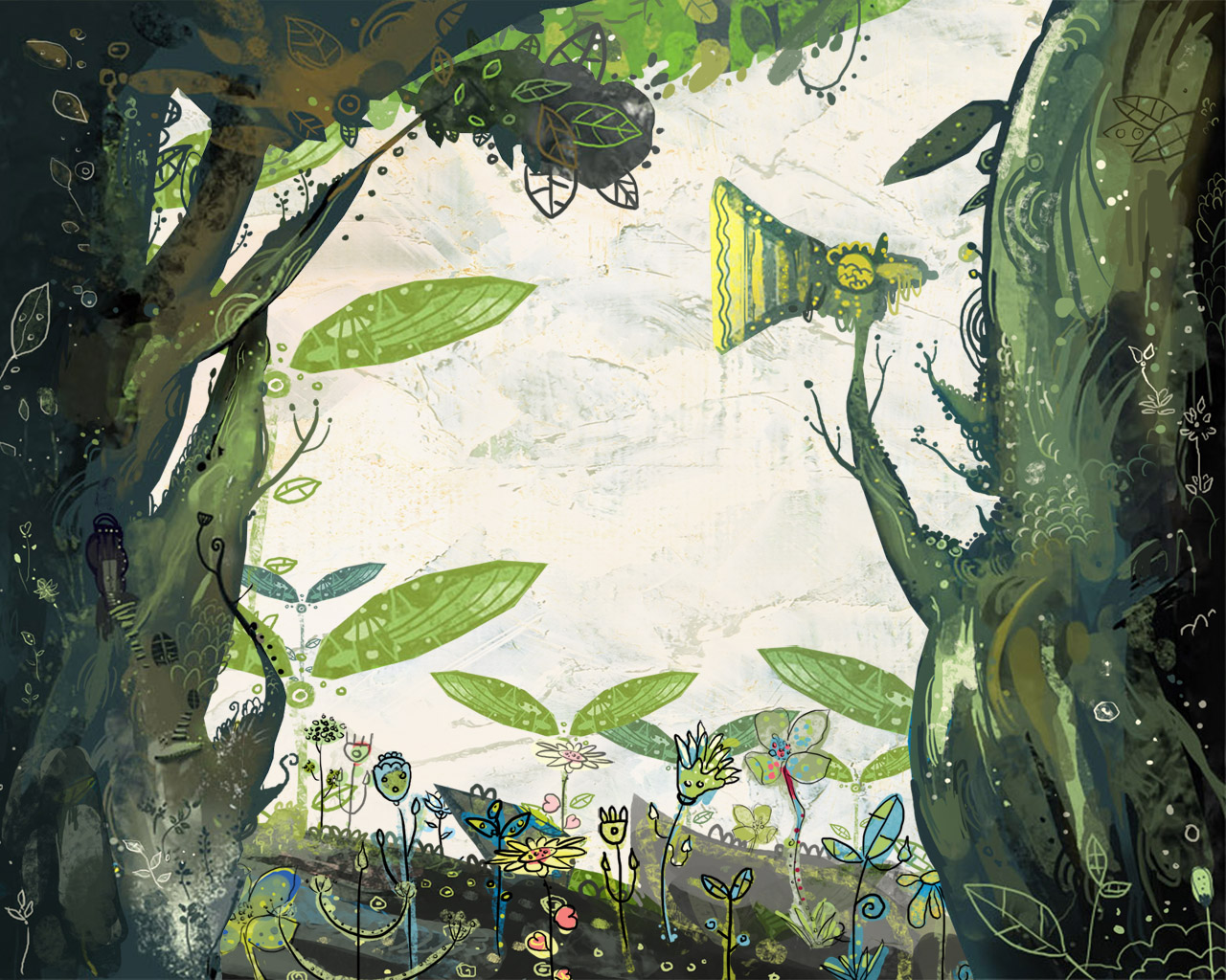 Рисованные цветы