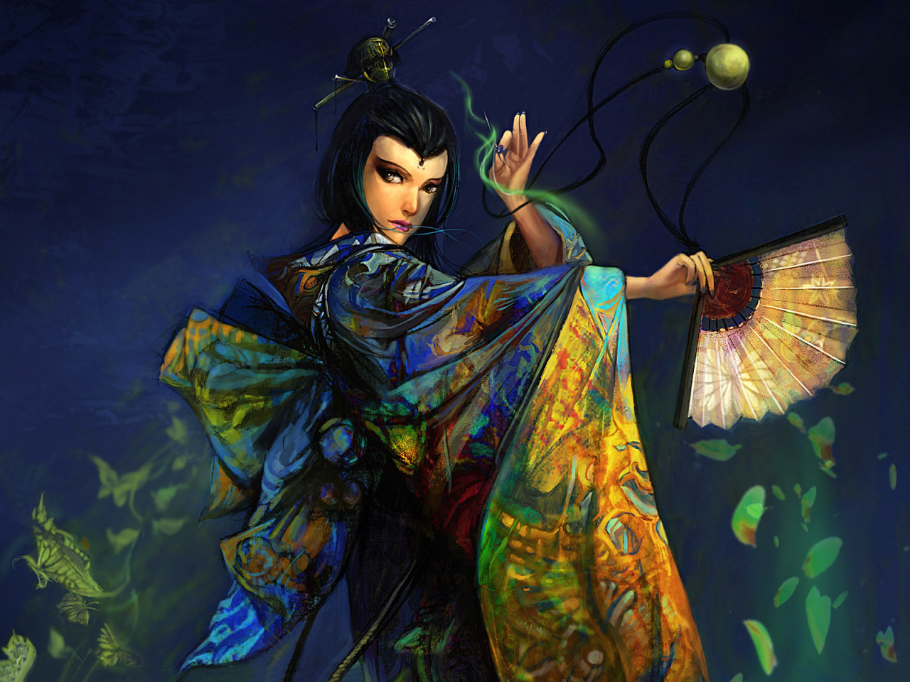 Девушка с веером