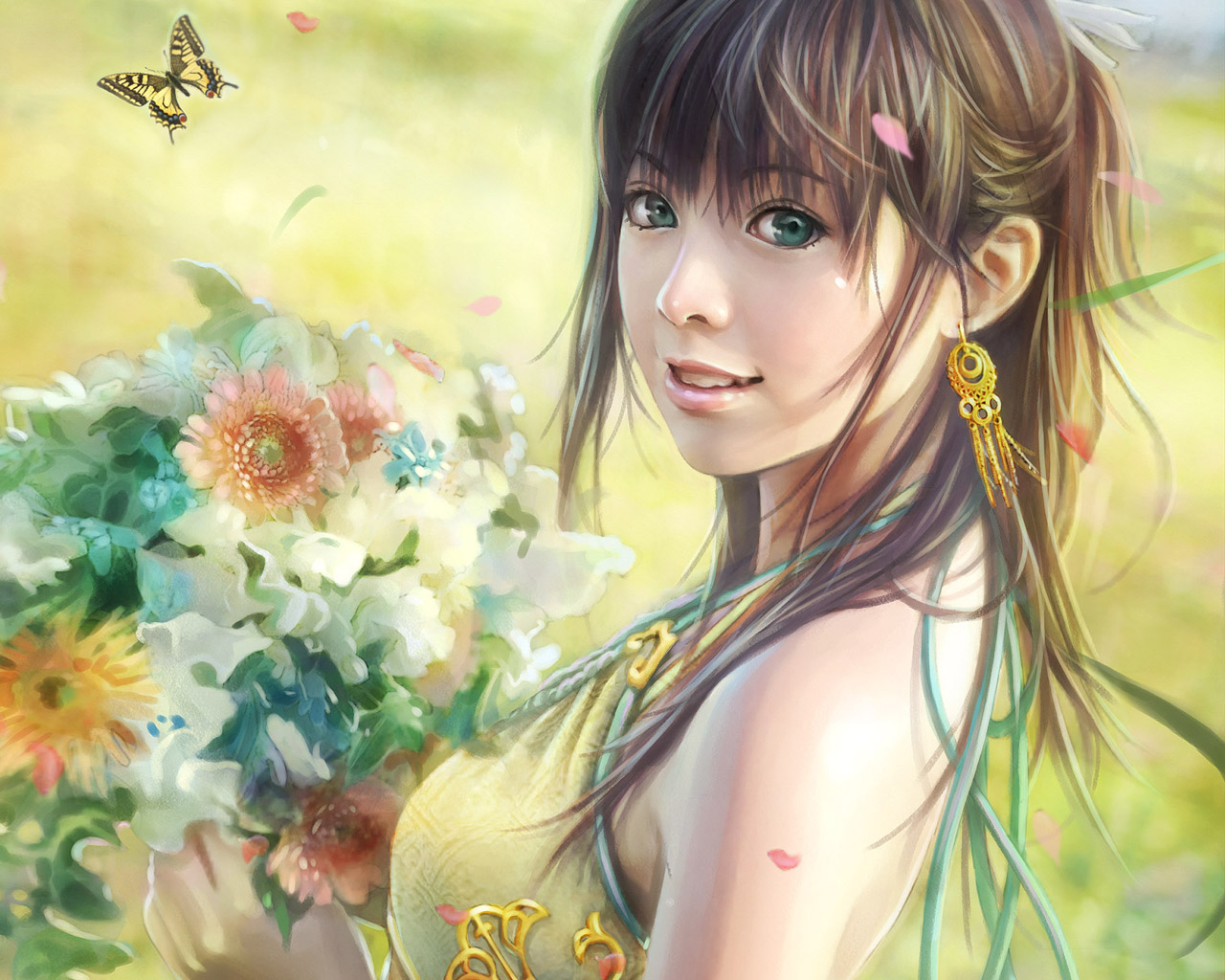 Девушка с цветами