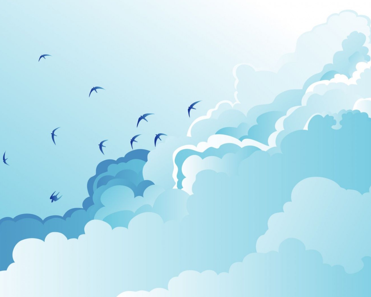 Чайки в облаках