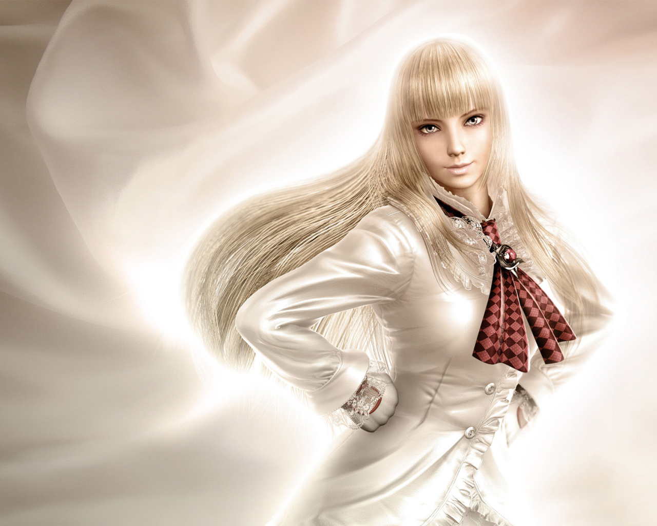 Блондинка в белом