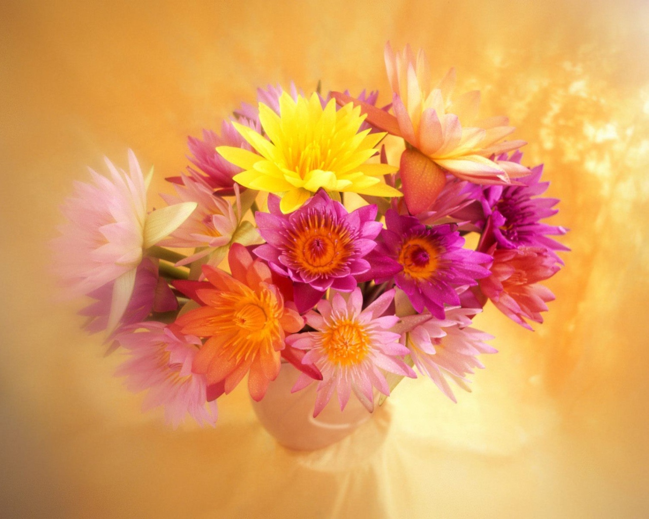 Яркие цветы красивым женщинам на 8 марта