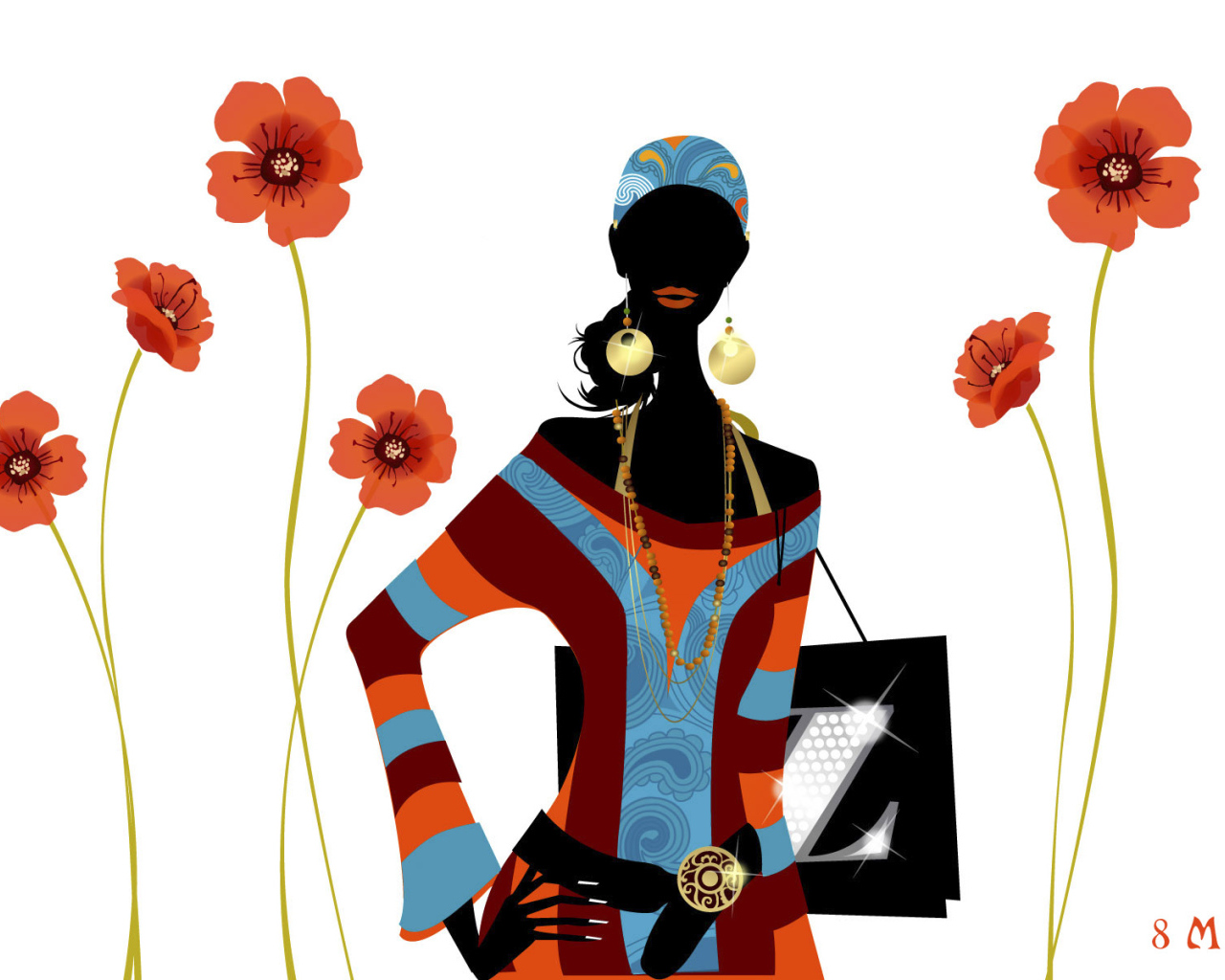 Гламурная дама на 8 марта