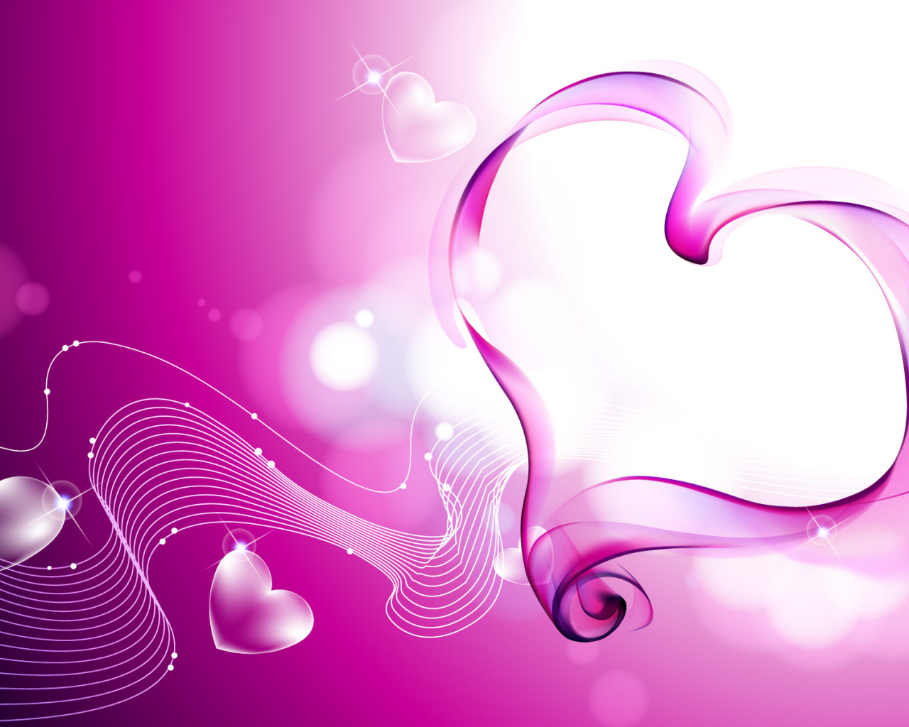 Красивые розовые сердечки