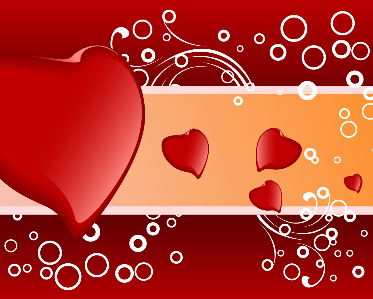 Красные сердца на День Влюбленных