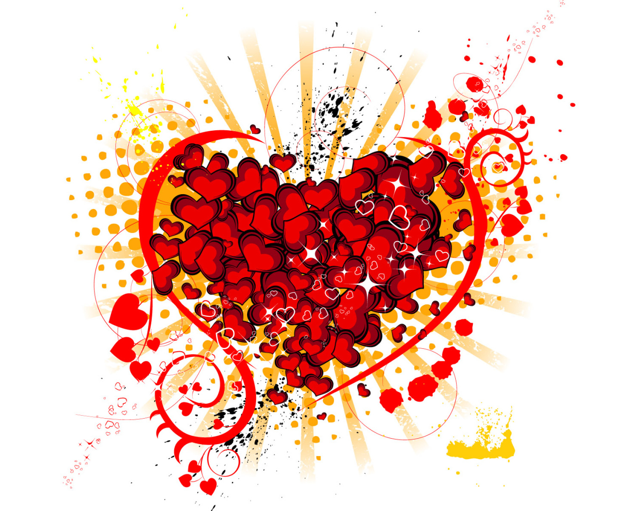 Красные сердечки Валентинки