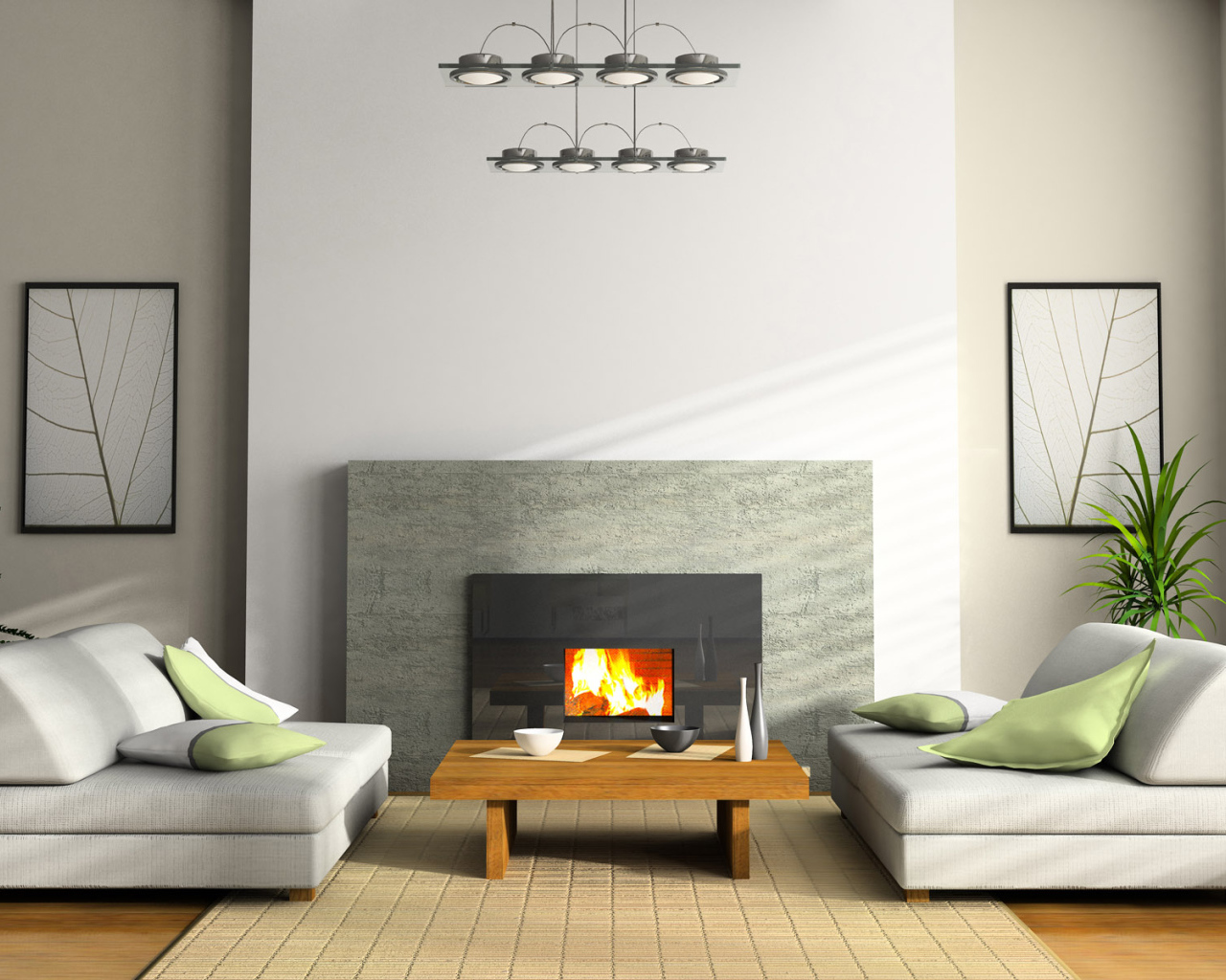 Дизайн комнаты отдыха с камином