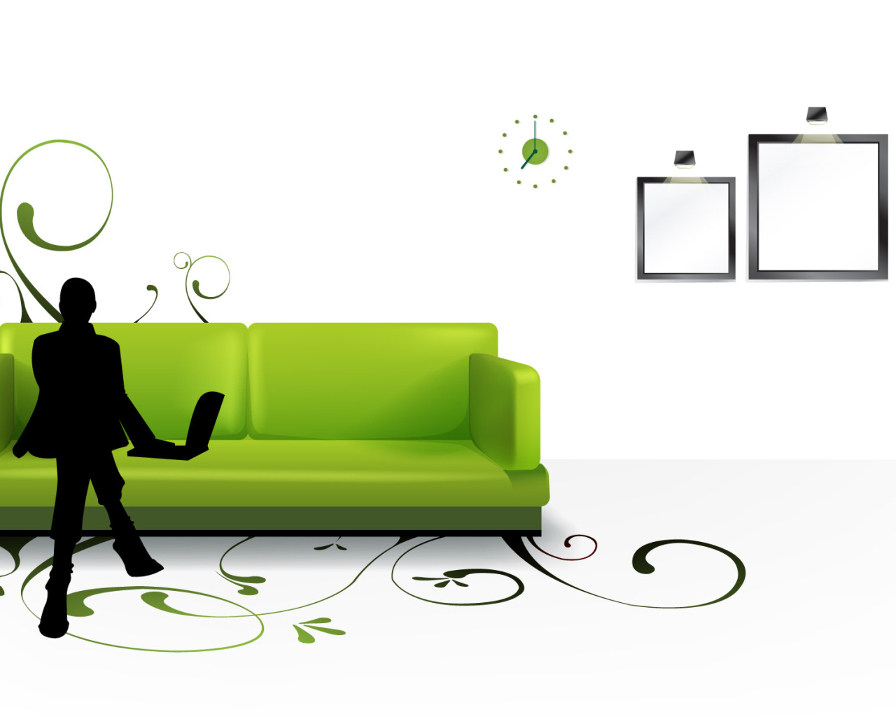 Зеленый диван