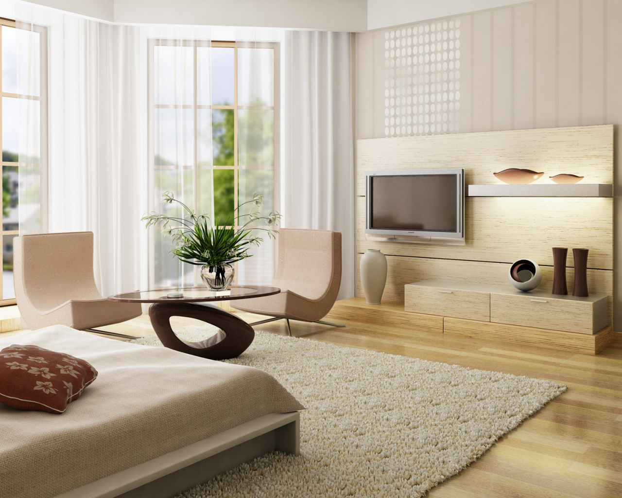 Интерьер однокомнатных апартаментов