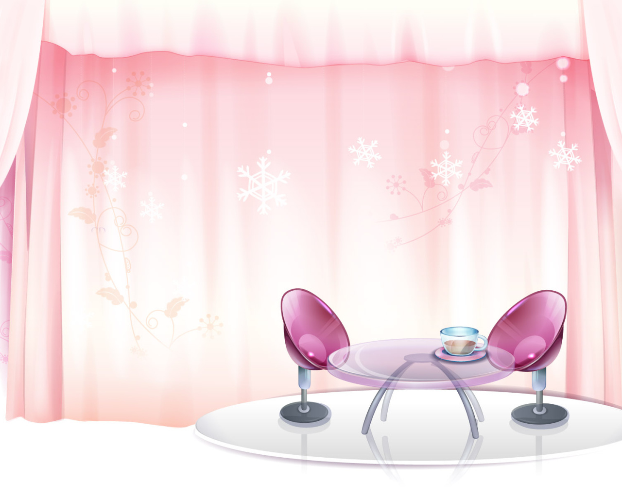 Розовая занавеска