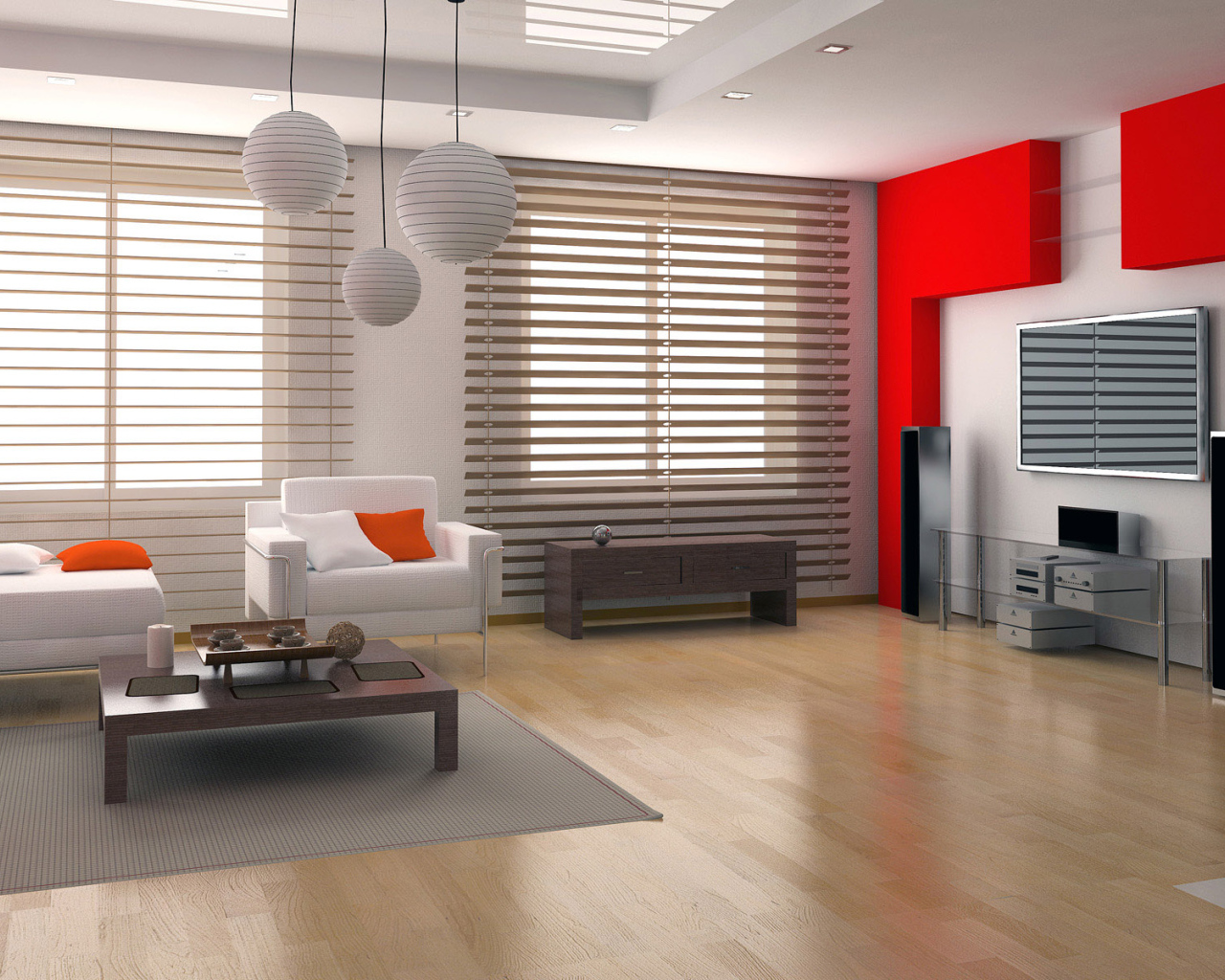 Футуристический дизайн большой комнаты