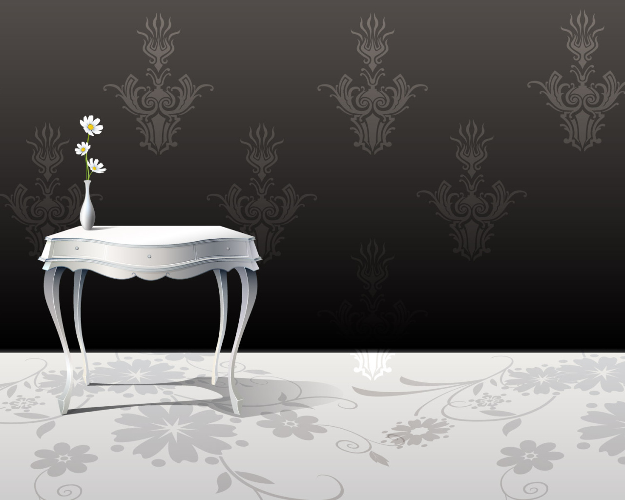 Белый столик