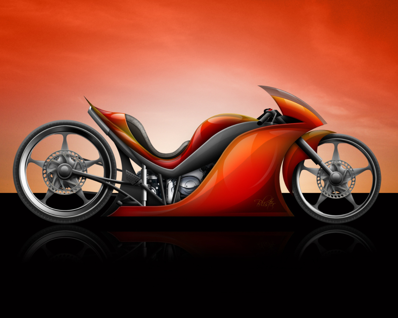 Красный мотоцикл