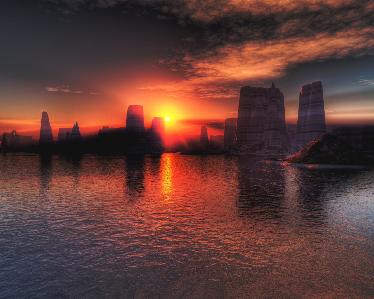 Закат в каньоне