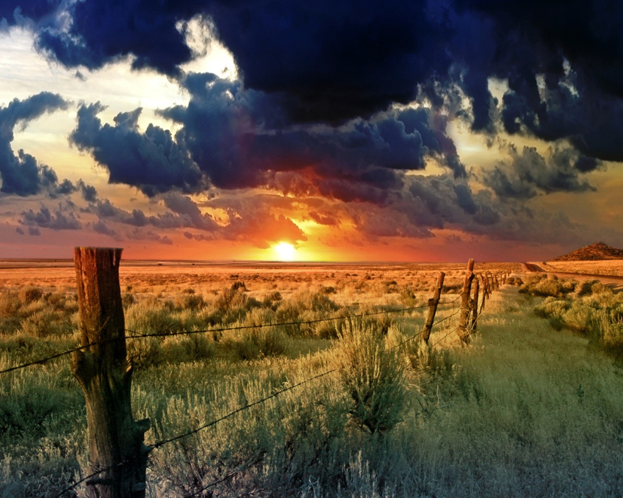 красивый закат на горизонте