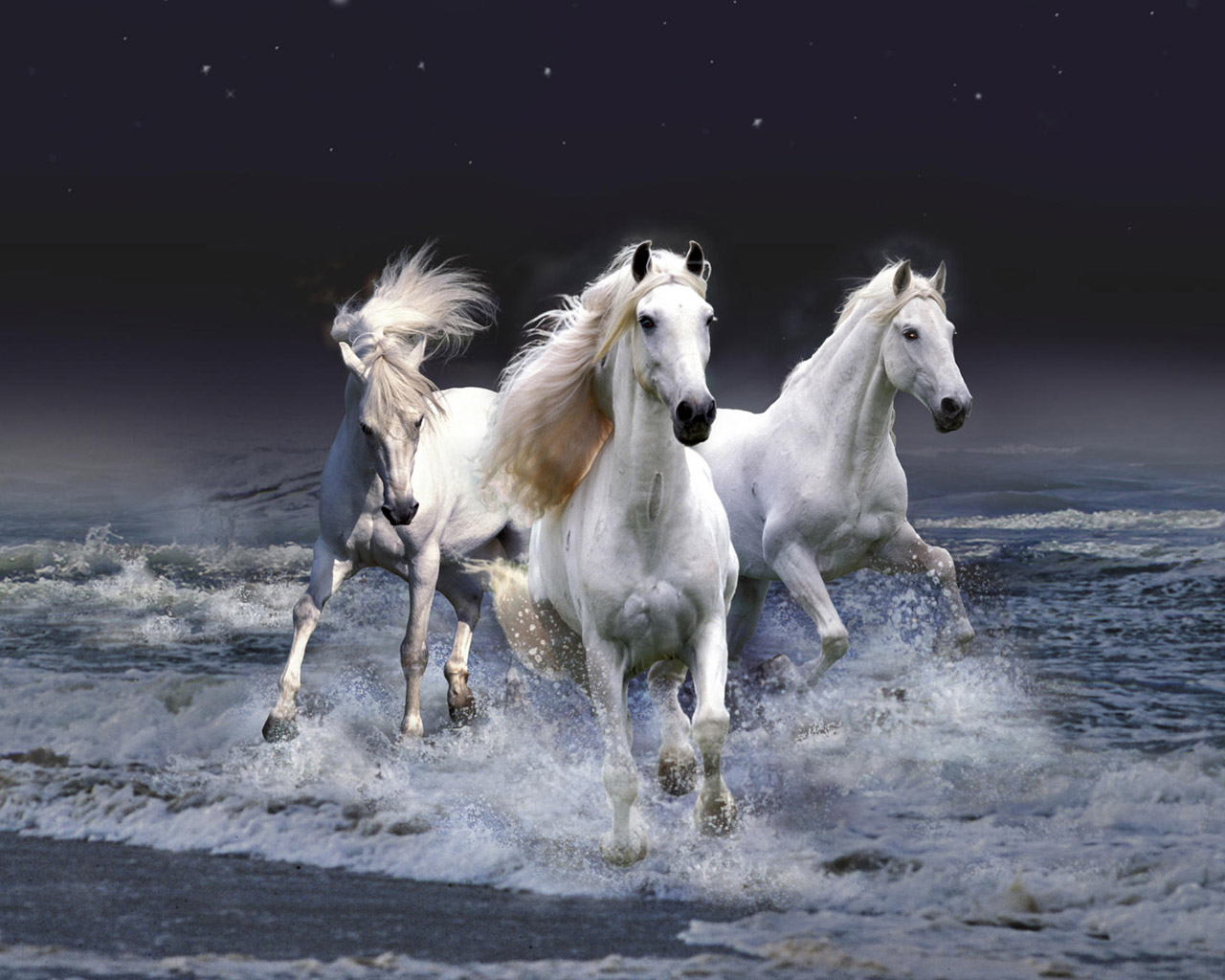 Тройка белых коней