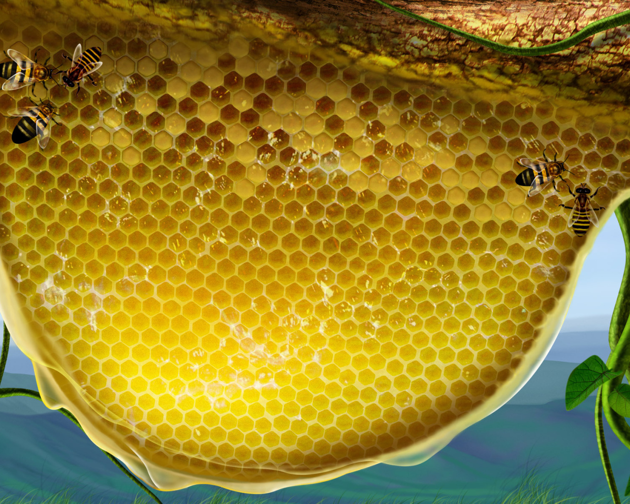 Пчелы и соты