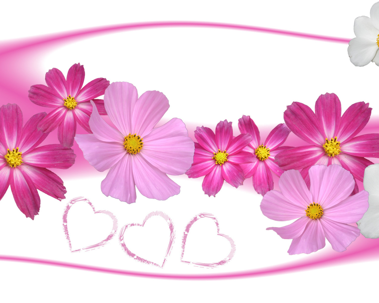 Цветы и сердца