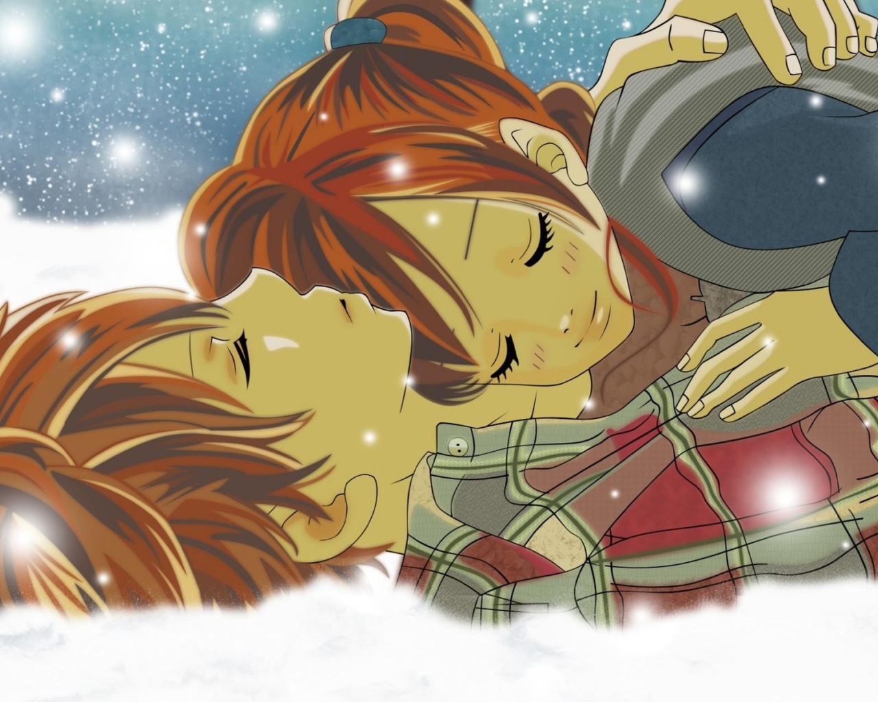 Влюбленные на снегу