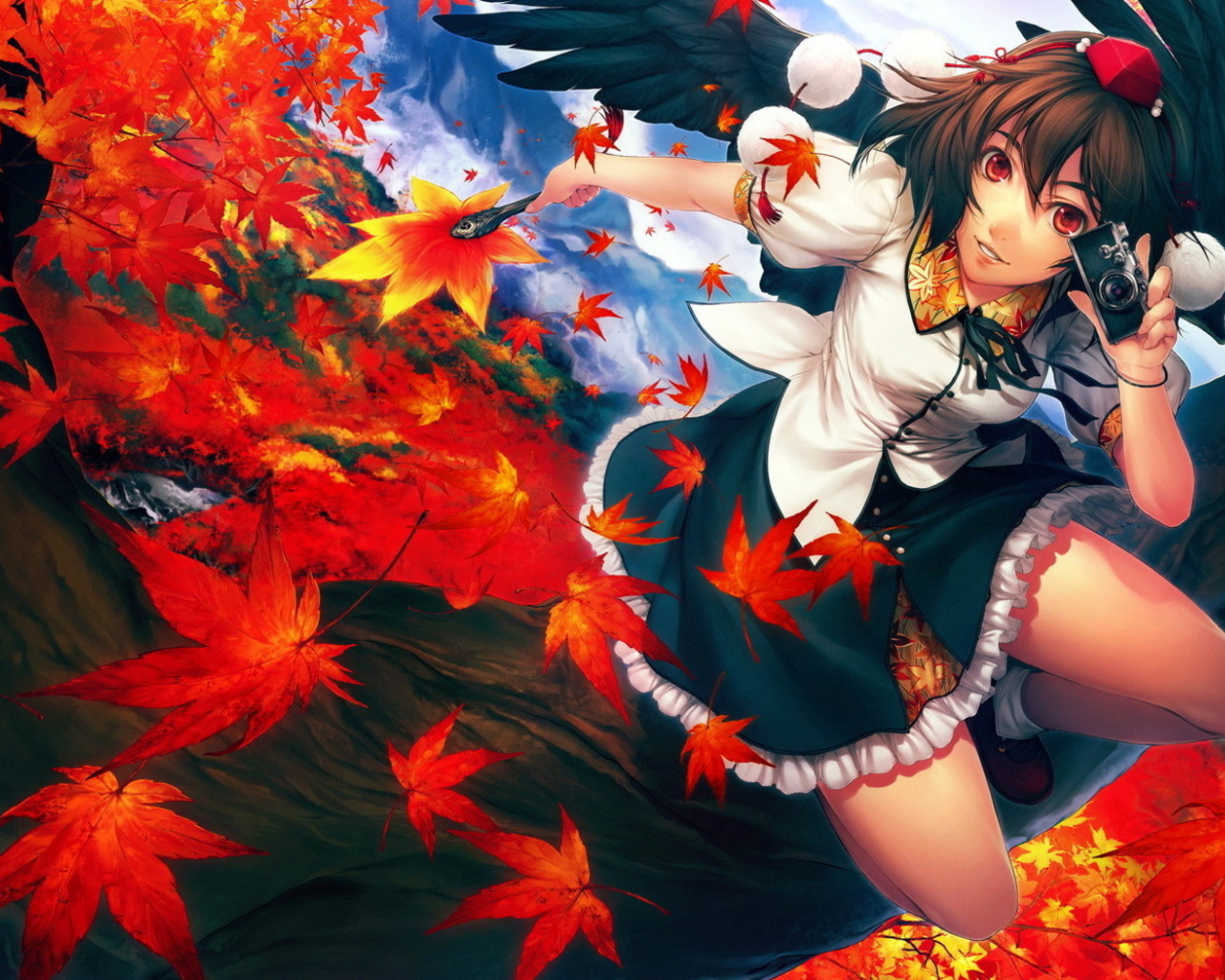 С камерой и черными крыльями