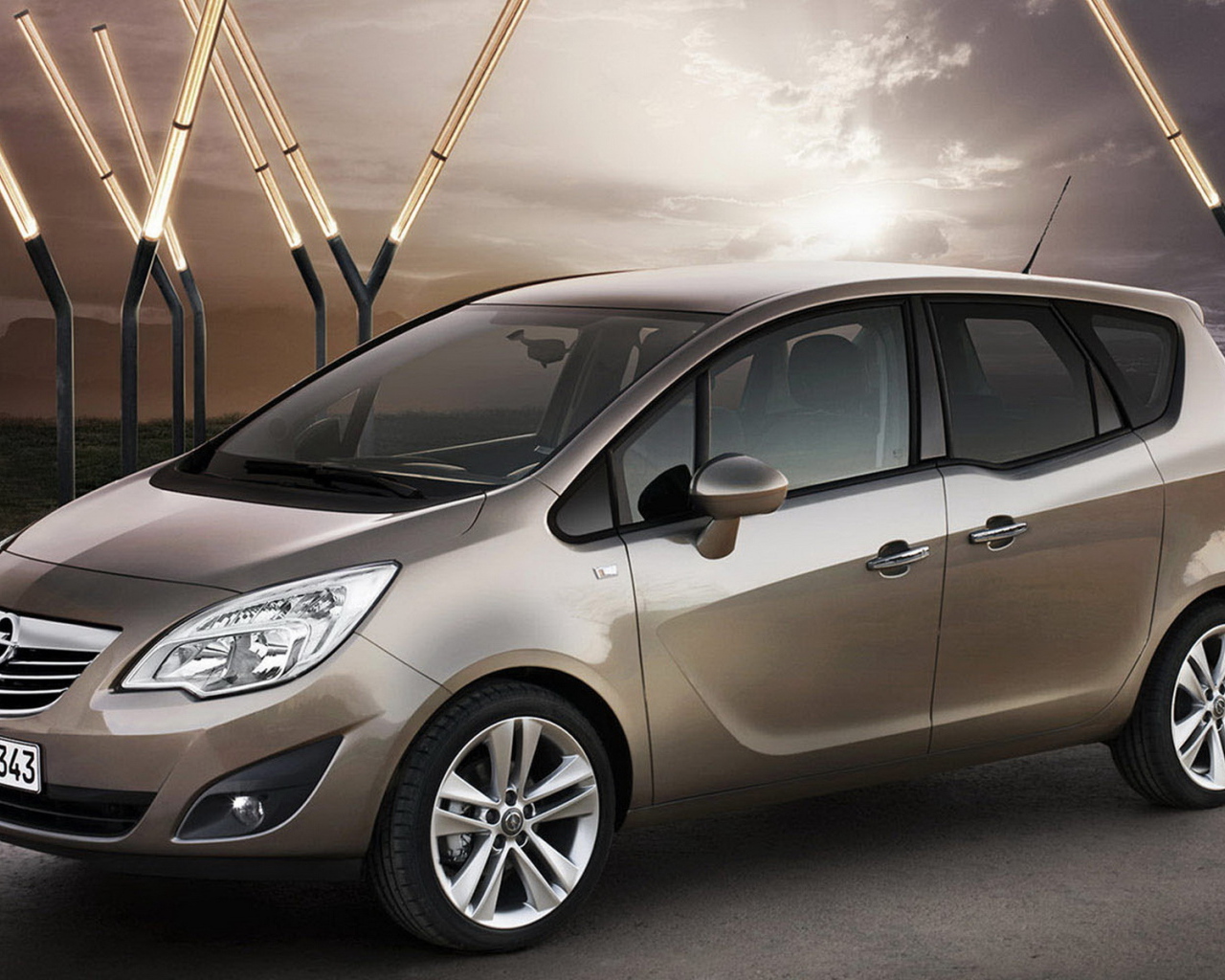 Опель Мерива на рассвете