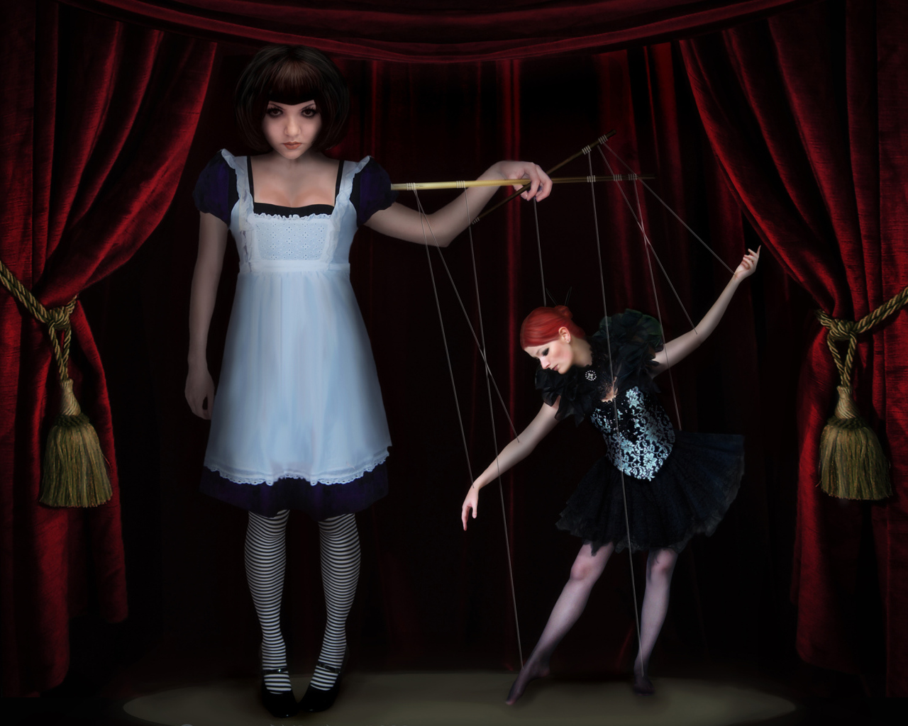 Кукловод и кукла марионетка