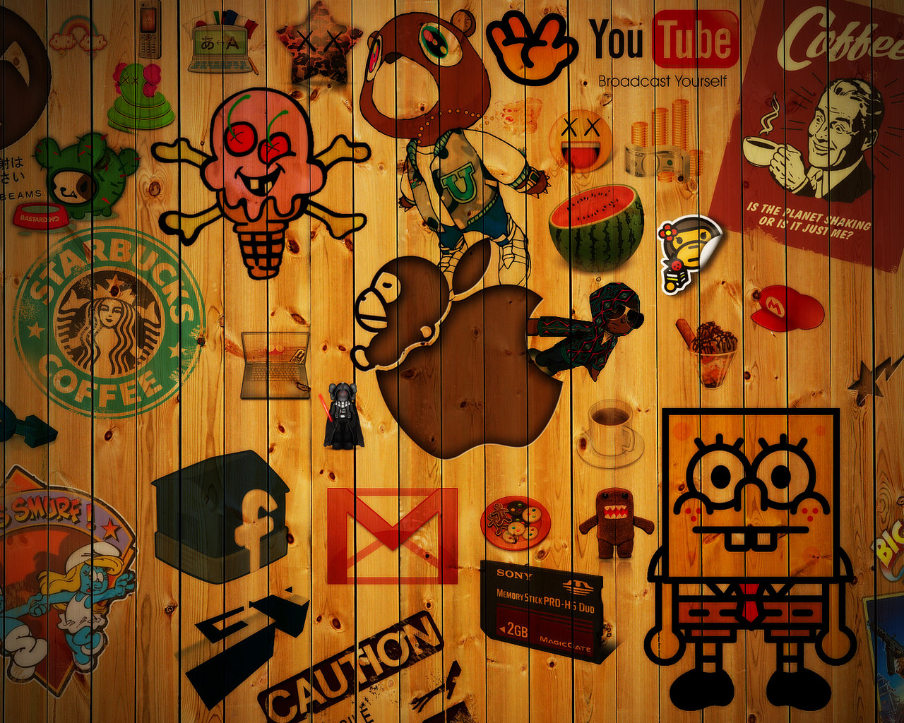 Стена значков и логотипов