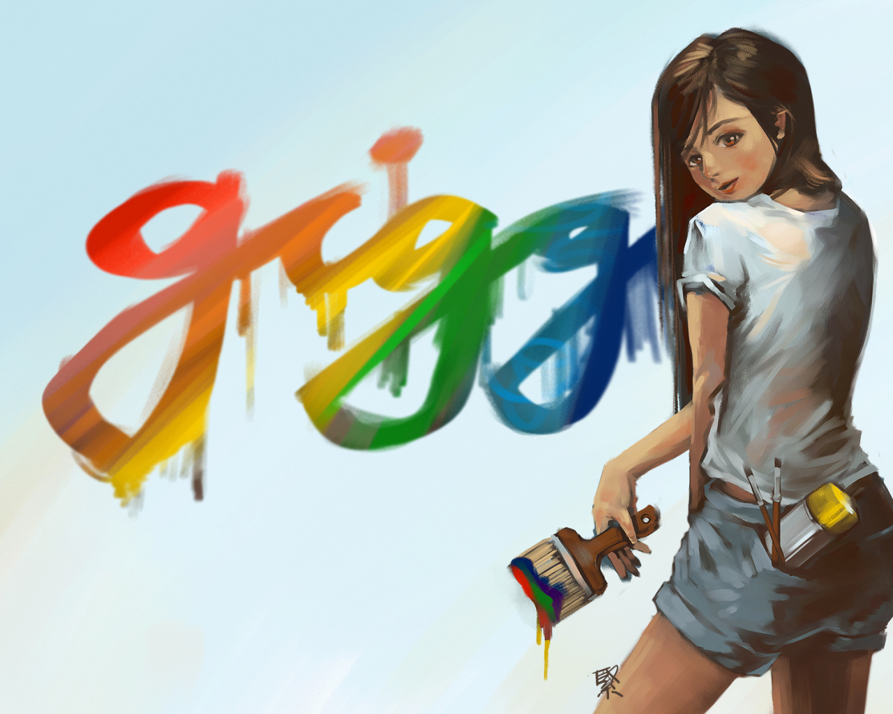 Девушка с красками