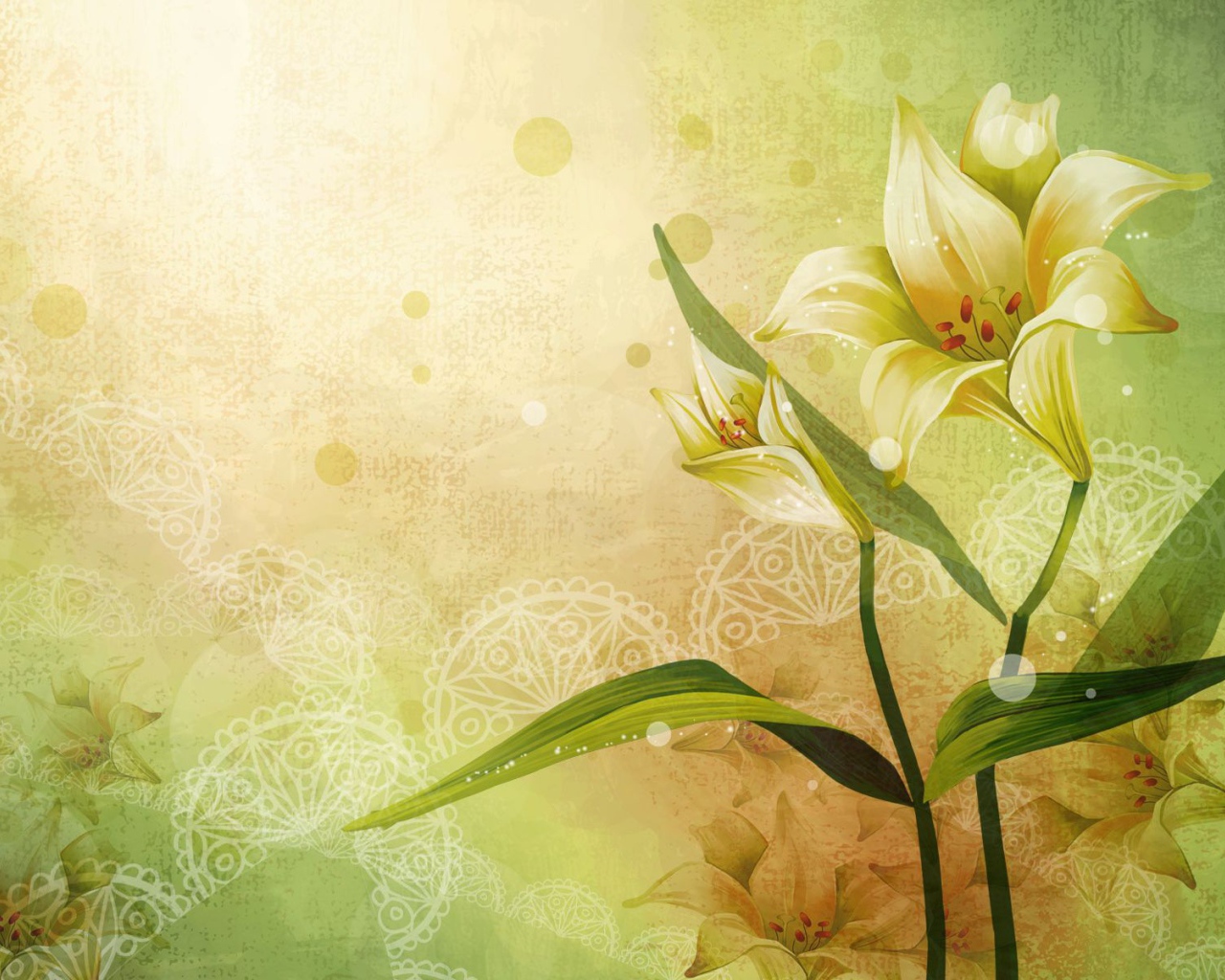 Рисованная лилия